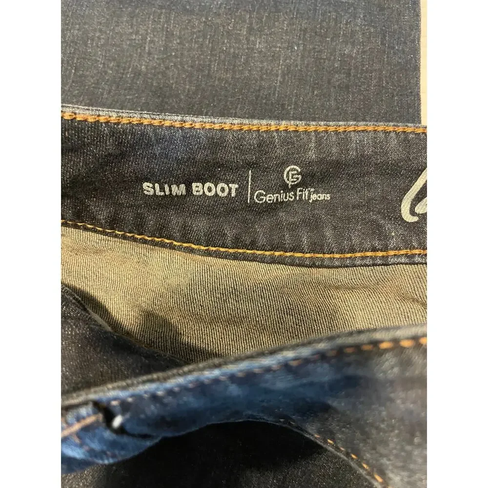 Lane Bryant women's dark wash jeans sz 18 petite slim boot genius fit jeans